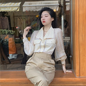 Novi model ženske košulje sa džepovima - špic izrez