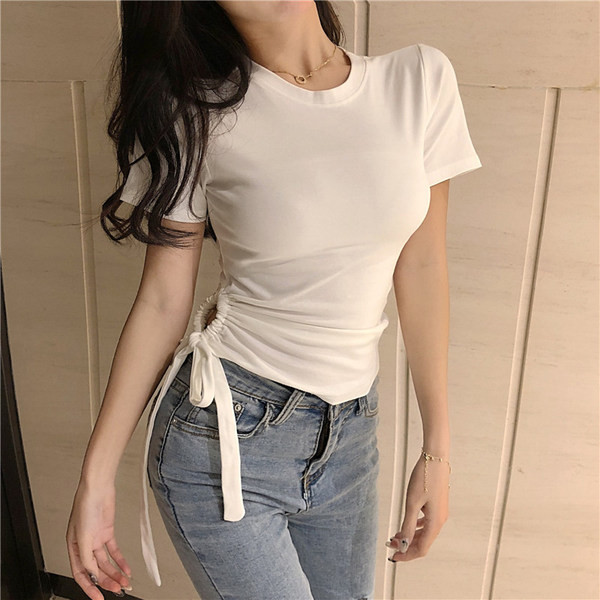 Tanak ženski model majice s kratkim ili dugim rukavima