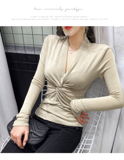 Moderna pripijena bluza s dubokim dekolteom za žene