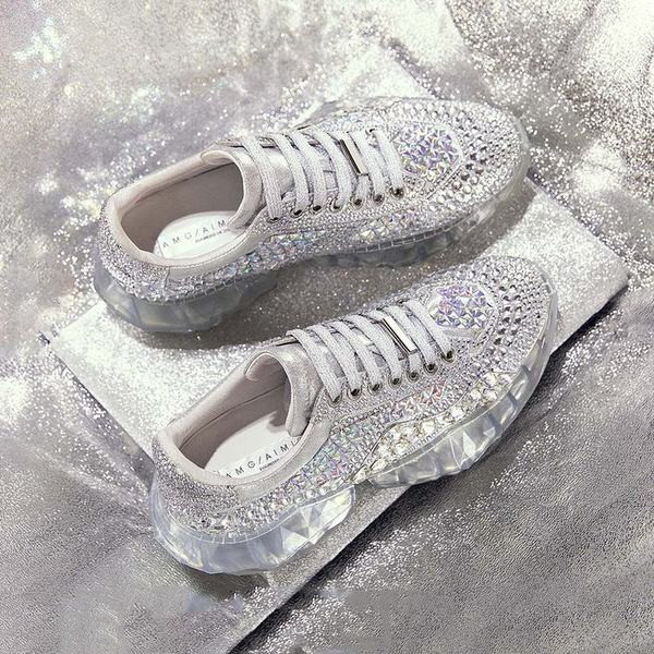 Elegantne ženske tenisice s ukrasnim kamenčićima i silikonskim potplatom