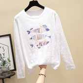 Ležerna ženska bluza dugih rukava sa aplikacijom - dva modela