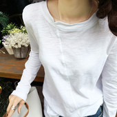 Ženska ležerna bluza s ovalnim izrezom i dugim rukavima