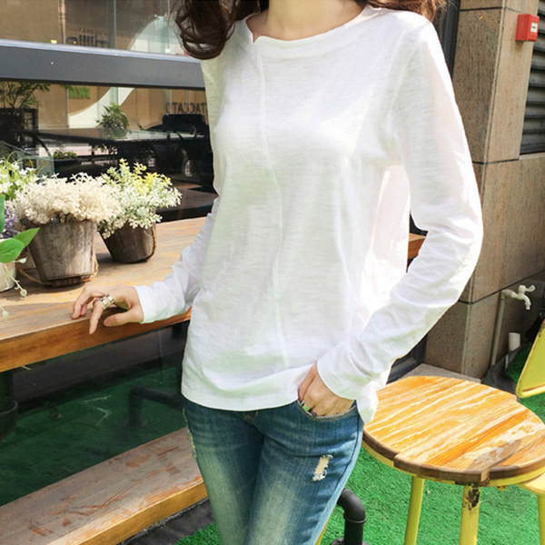 Ženska ležerna bluza s ovalnim izrezom i dugim rukavima