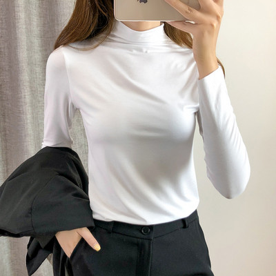 Ženski polo pripijeni model dugih rukava, pogodan za jesen i zimu