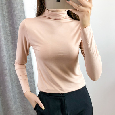 Ženski polo pripijeni model dugih rukava, pogodan za jesen i zimu