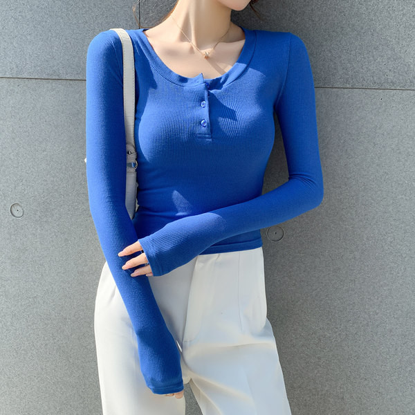 Ležerna ženska jednobojna majica s okruglim izrezom