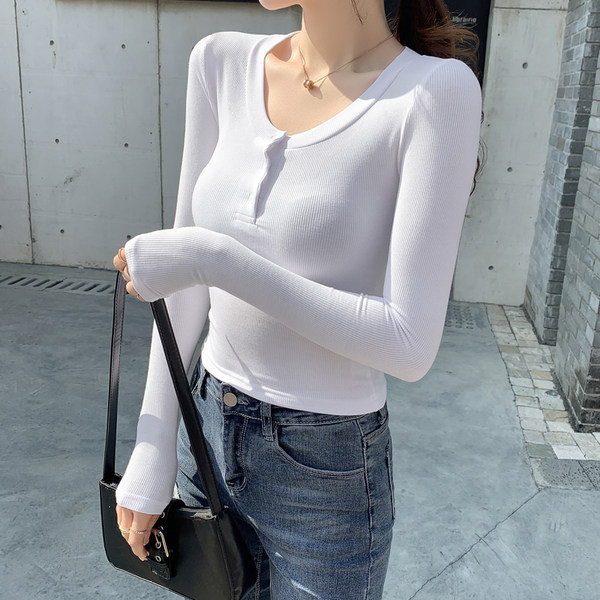 Ležerna ženska jednobojna majica s okruglim izrezom