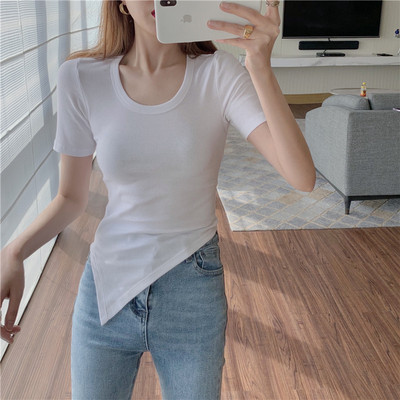 Ženska majica kratkih rukava A-simetričnog kroja, kratkih rukava