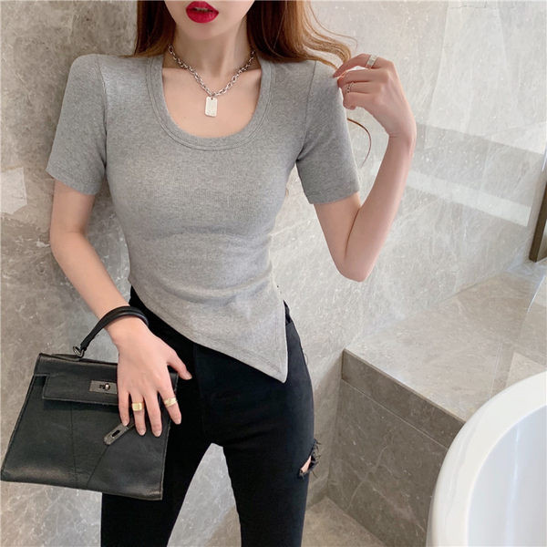 Ženska majica kratkih rukava A-simetričnog kroja, kratkih rukava