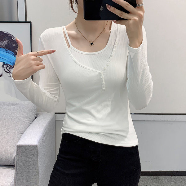 Pamučna proljetno-jesenska bluza s gumbima