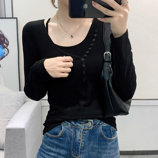 Pamučna proljetno-jesenska bluza s gumbima