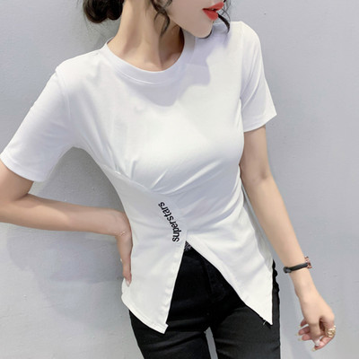 Ženska ležerna bluza s patentnim zatvaračem i špic izrezom