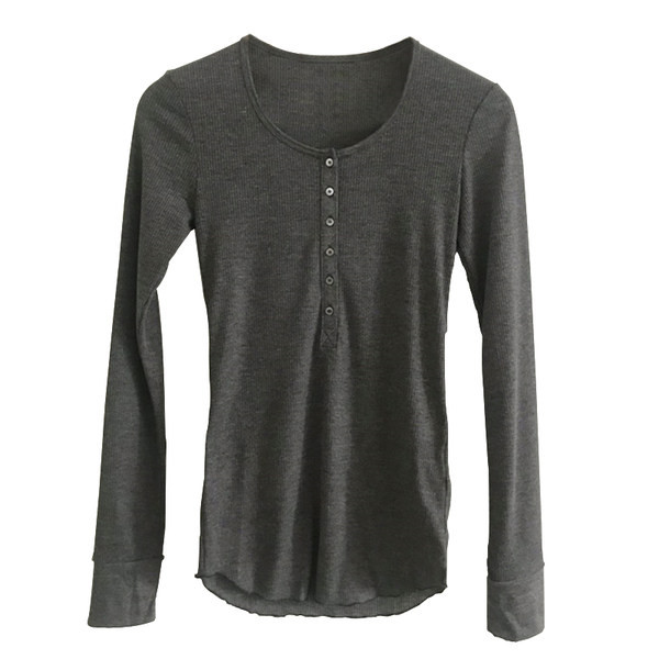 Bluză casual de damă cu nasturi și decolteu pătrat