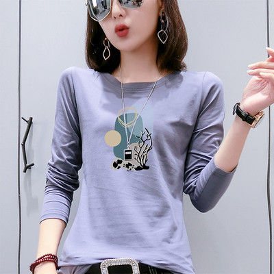 Pamučna pripijena bluza s printom u boji