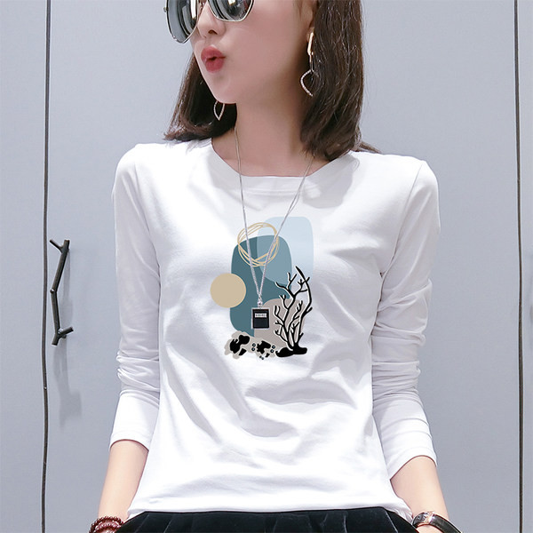 Pamučna pripijena bluza s printom u boji