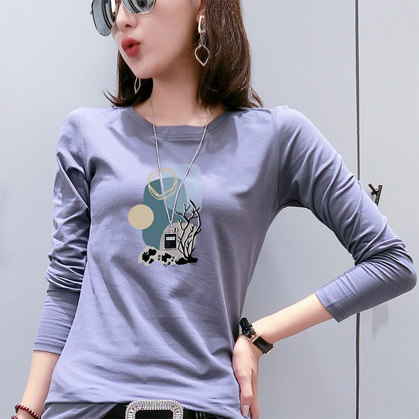 Pamučna pripijena bluza s printom u boji