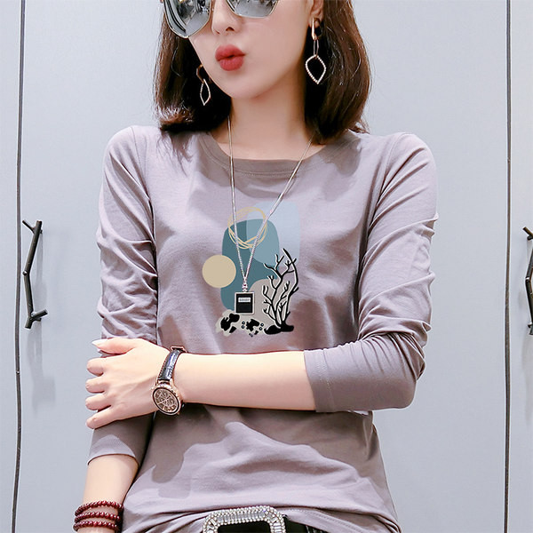 Pamučna pripijena bluza s printom u boji