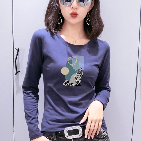 Pamučna pripijena bluza s printom u boji