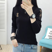 Ženska ležerna bluza s čipkom i vezom