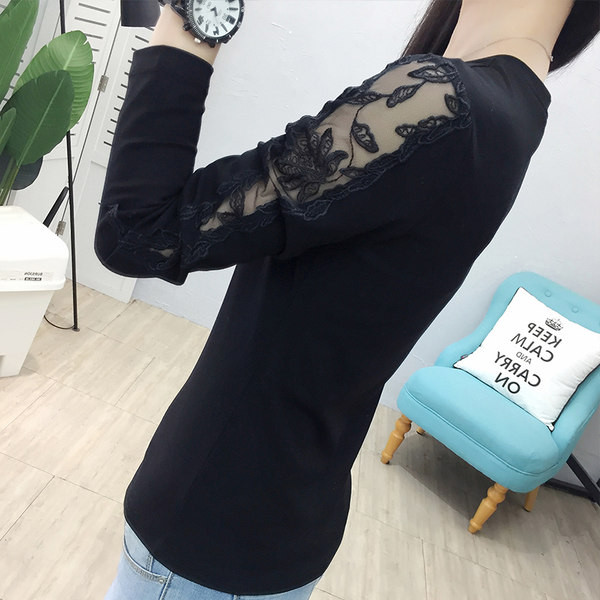 Ženska ležerna bluza s čipkom i vezom