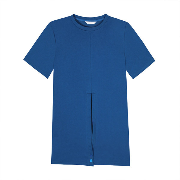 Moderna ženska bluza s kratkim rukavima - asimetrični model