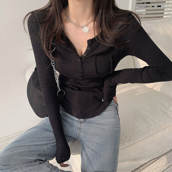 Pamučna bluza od samta s gumbima i džepom