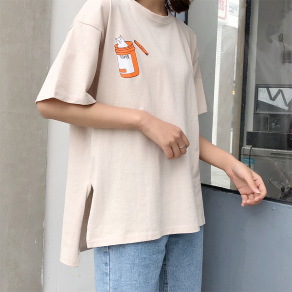 Ljetna široka majica s prorezima sa strane