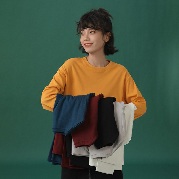 Jesenska široka bluza dugih rukava - jednobojna