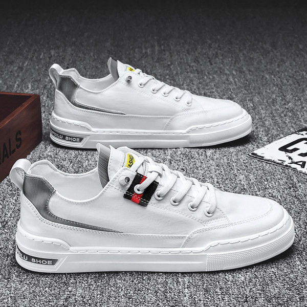 Ležerne muške tenisice s ravnim potplatom - bijele, crne i smeđe