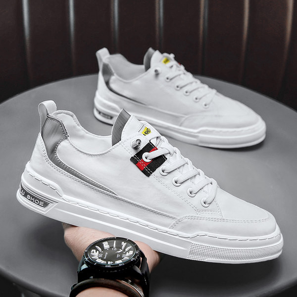 Ležerne muške tenisice s ravnim potplatom - bijele, crne i smeđe