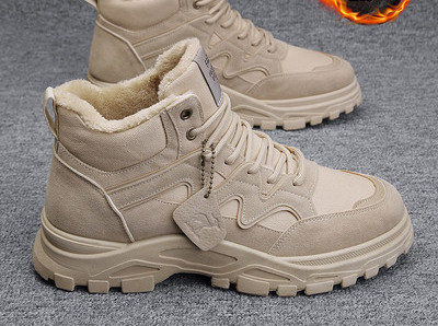 Ανδρικά sneakers με επένδυση για το φθινόπωρο και το χειμώνα με χοντρή σόλα