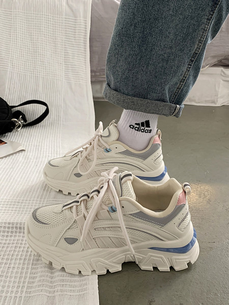 Ležerne ženske tenisice s grubim potplatom i vezicama - tri boje