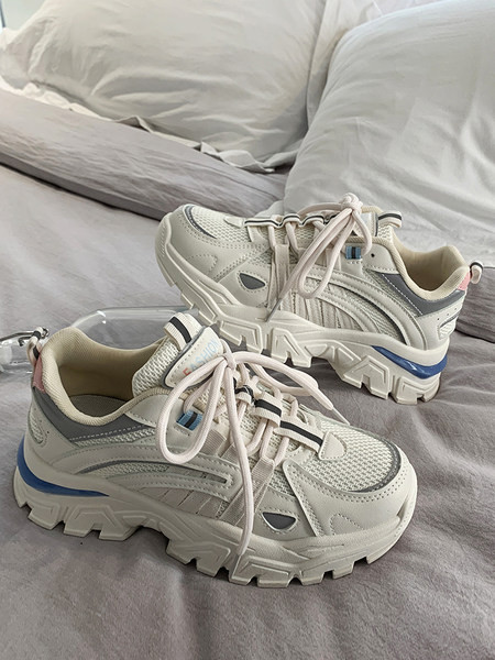 Ležerne ženske tenisice s grubim potplatom i vezicama - tri boje