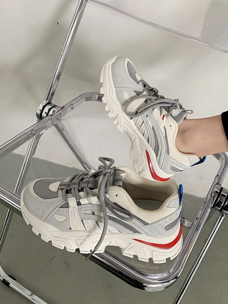 Ležerne ženske tenisice s grubim potplatom i vezicama - tri boje