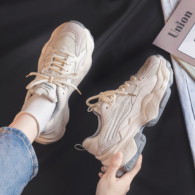 Ženske tenisice s vezicama u sivoj i bež boji