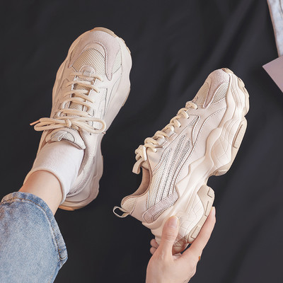 Ženske tenisice s vezicama u sivoj i bež boji