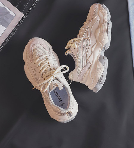 Ženske tenisice s vezicama u sivoj i bež boji