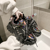 Ženske tenisice od eko kože sa vezicama i debelim đonom