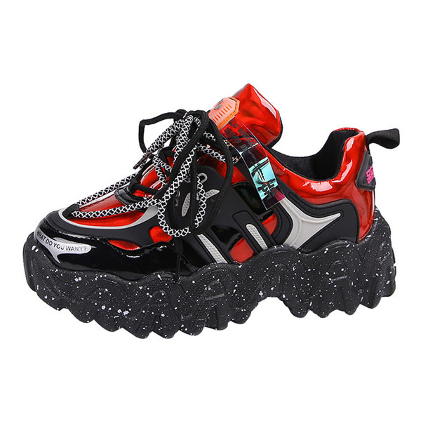 Ženske tenisice od eko kože sa vezicama i debelim đonom