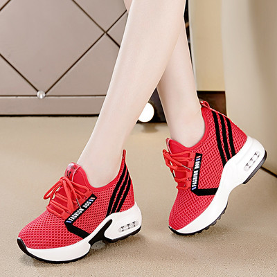 Ženske mrežaste tenisice s vezicama i visokim potplatom