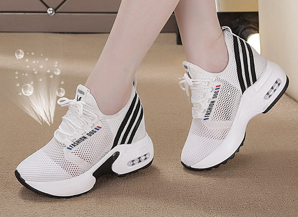 Ženske mrežaste tenisice s vezicama i visokim potplatom