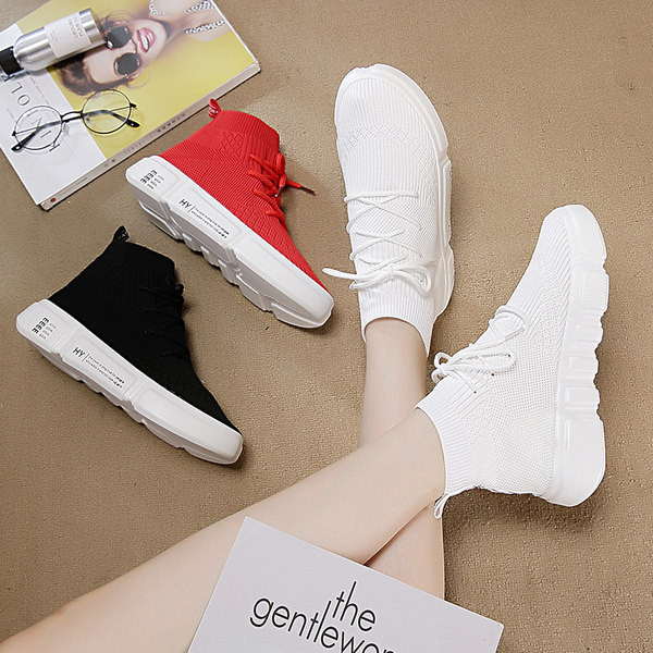 Adidași de damă moderni tip șosetă cu șireturi