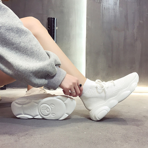 Adidași de damă moderni tip șosetă cu șireturi