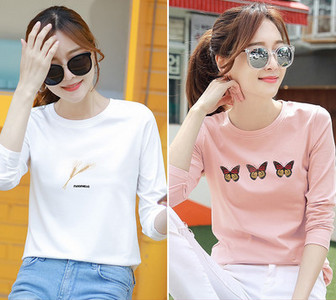 Komplet ženske bluze s printom i dugim rukavima