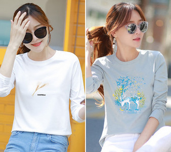 Komplet ženske bluze s printom i dugim rukavima