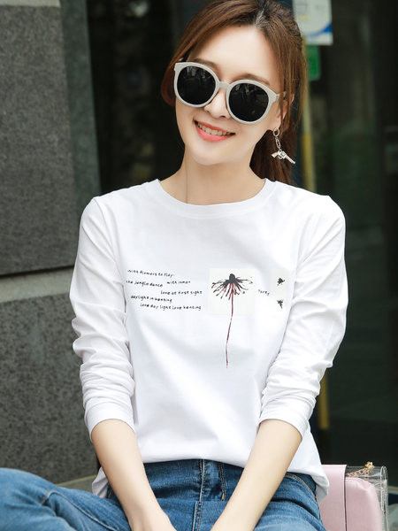 Komplet ženske bluze s printom i dugim rukavima