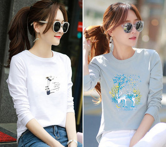 Komplet ženske bluze s dugim rukavima i aplikacijom