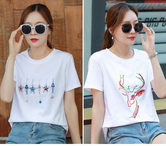 Σετ δύο γυναικεία μπλουζάκια με κοντά μανίκια - διαφορετικές εφαρμογές