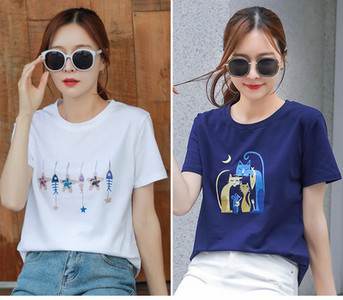 Σετ δύο γυναικεία μπλουζάκια με κοντά μανίκια - διαφορετικές εφαρμογές