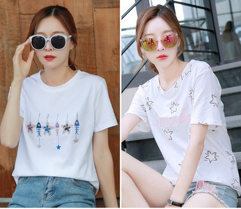 Σετ δύο γυναικεία μπλουζάκια με κοντά μανίκια - διαφορετικές εφαρμογές